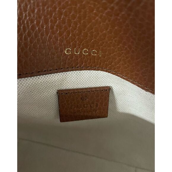 Gucci Horsebit 1955 Mini Shoulder Bag in Brown Canvas and Leather - Picture 5 of 12